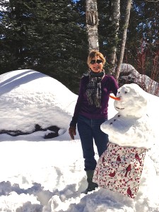 My first snow woman.  Chesty little thing isn't she?